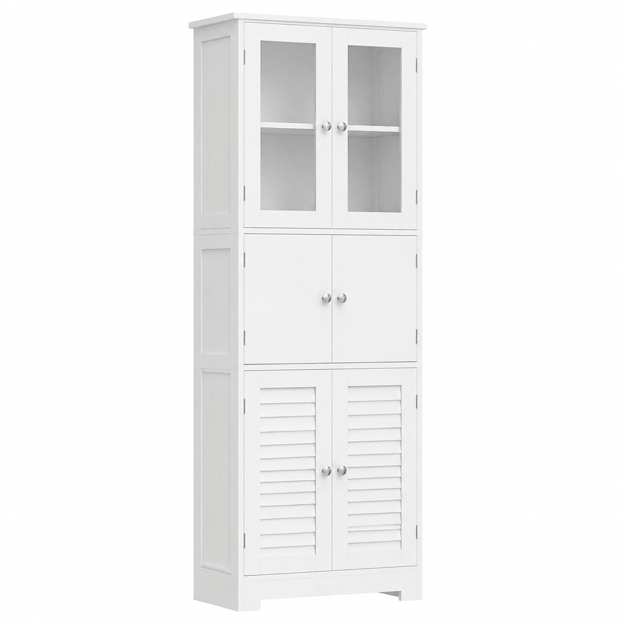 Ensemble de meubles de salle de bain, réglable, avec rangement, avec étagères, 60 x 30 x 170,5 cm, coloris blanc, pour la salle de bain