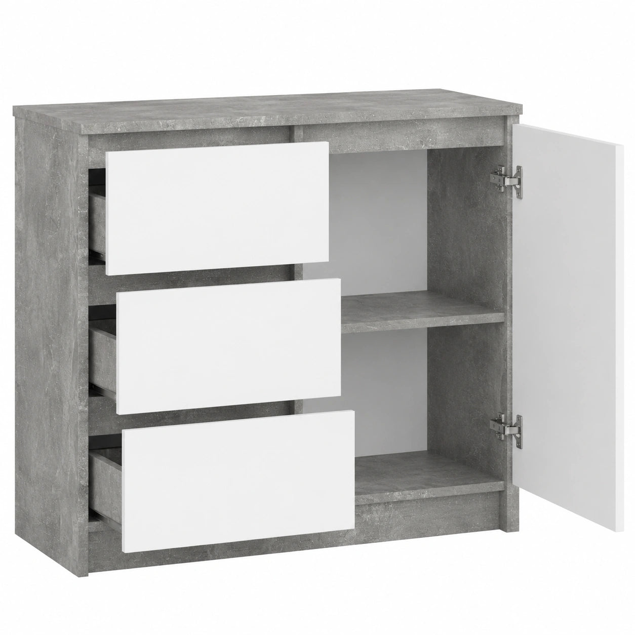 Meuble à chaussures, avec tiroirs, avec portes, coloris blanc, pour l’entrée ou le couloir