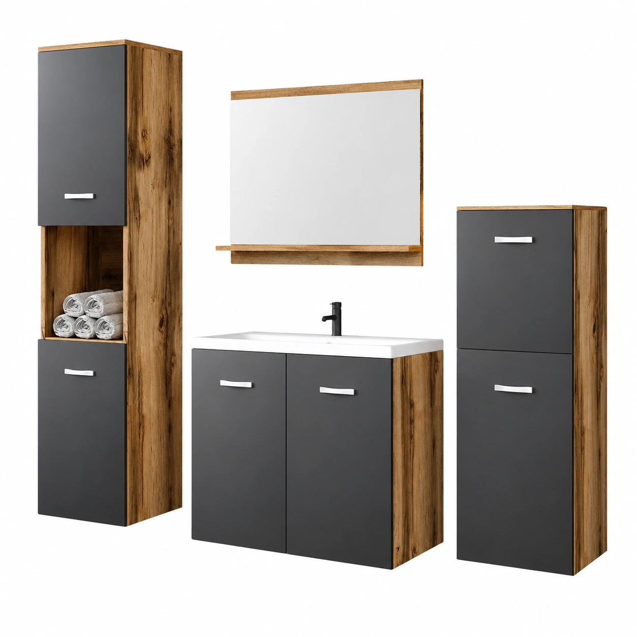Ensemble de meubles de salle de bain, 4 pièces, pour la salle de bain