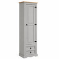Armoire, avec rangement, avec tiroirs, avec portes, coloris gris et brun, pour la chambre