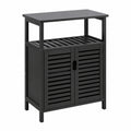 Armoire, avec rangement, avec portes, en bambou, coloris noir, pour la chambre