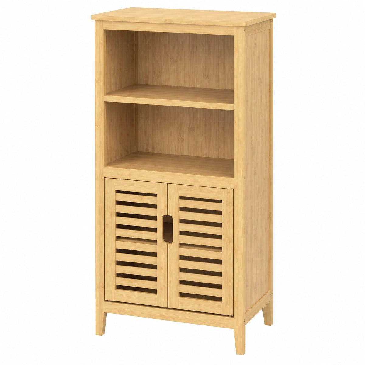 Armoire, en bambou, avec rangement, avec étagères, avec portes, coloris naturel, pour la chambre
