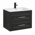 Ensemble de meubles de salle de bain, avec tiroirs, coloris noir et blanc, pour la salle de bain