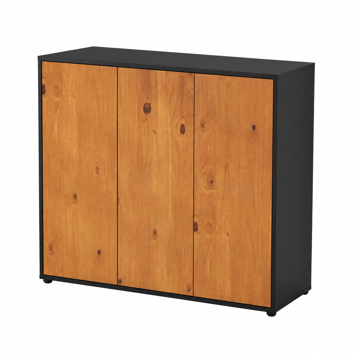 Meuble à chaussures, en chêne, avec rangement, avec portes, coloris noir, pour l’entrée ou le couloir