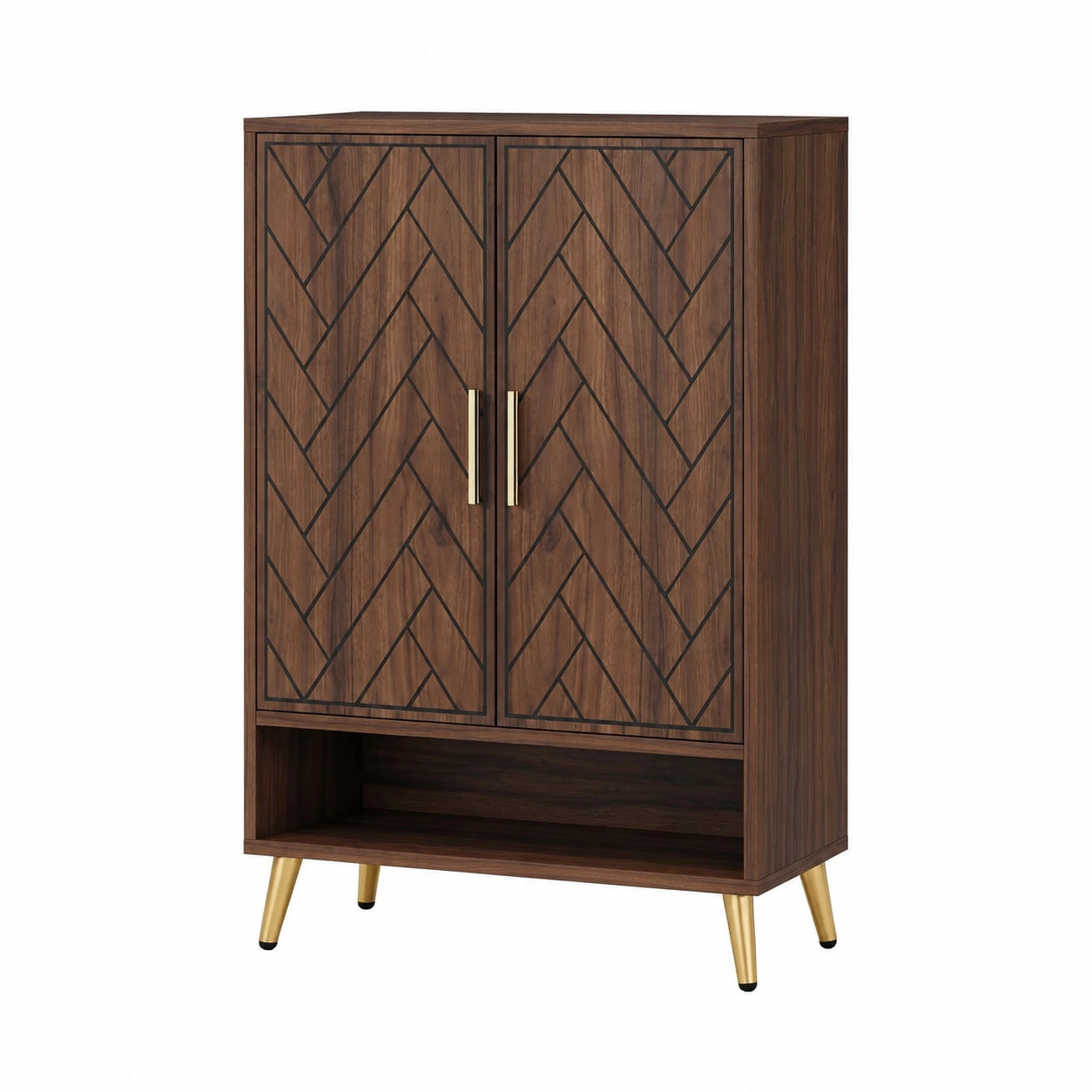 Meuble à chaussures, réglable, avec rangement, avec portes, 75 x 35 x 110 cm, coloris marron, pour l’entrée ou le couloir