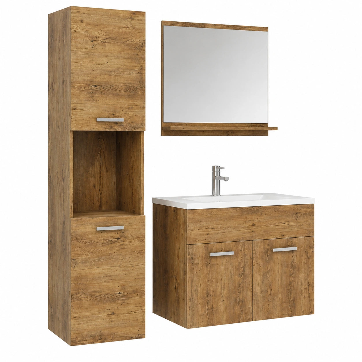 Ensemble de meubles de salle de bain, coloris marron, pour la salle de bain