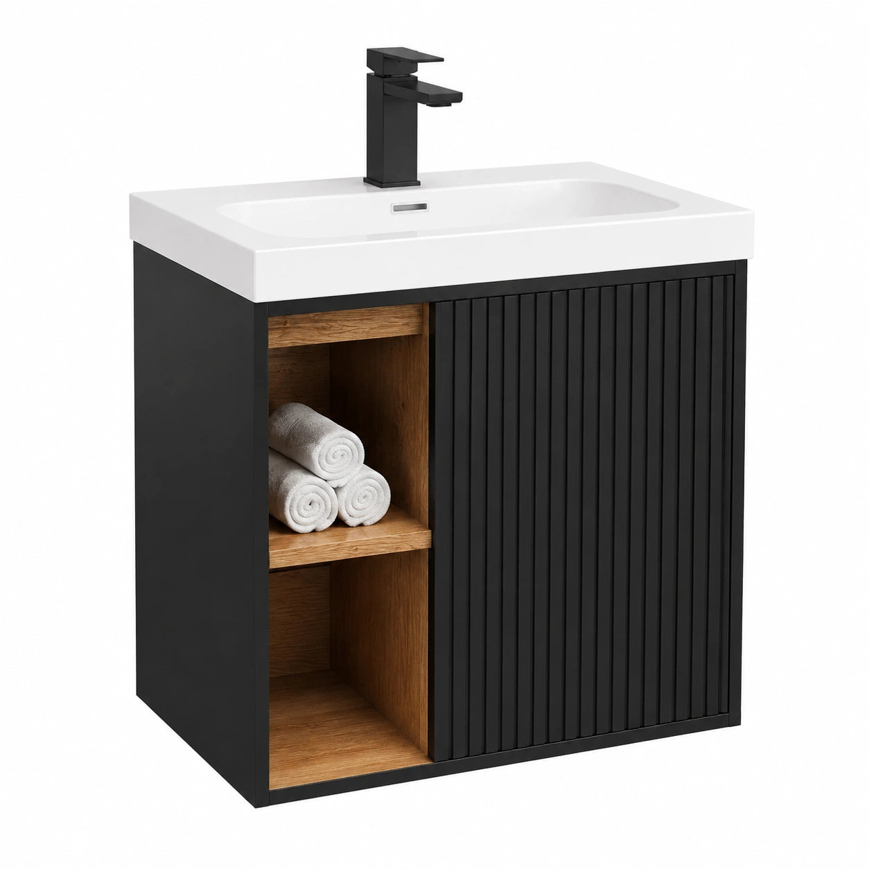 Ensemble de meubles de salle de bain, coloris noir, 50 x 38 x 55 cm, pour la salle de bain