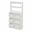 Armoire, avec crochets, avec portes, coloris blanc, 70 x 25 x 163 cm, pour la chambre