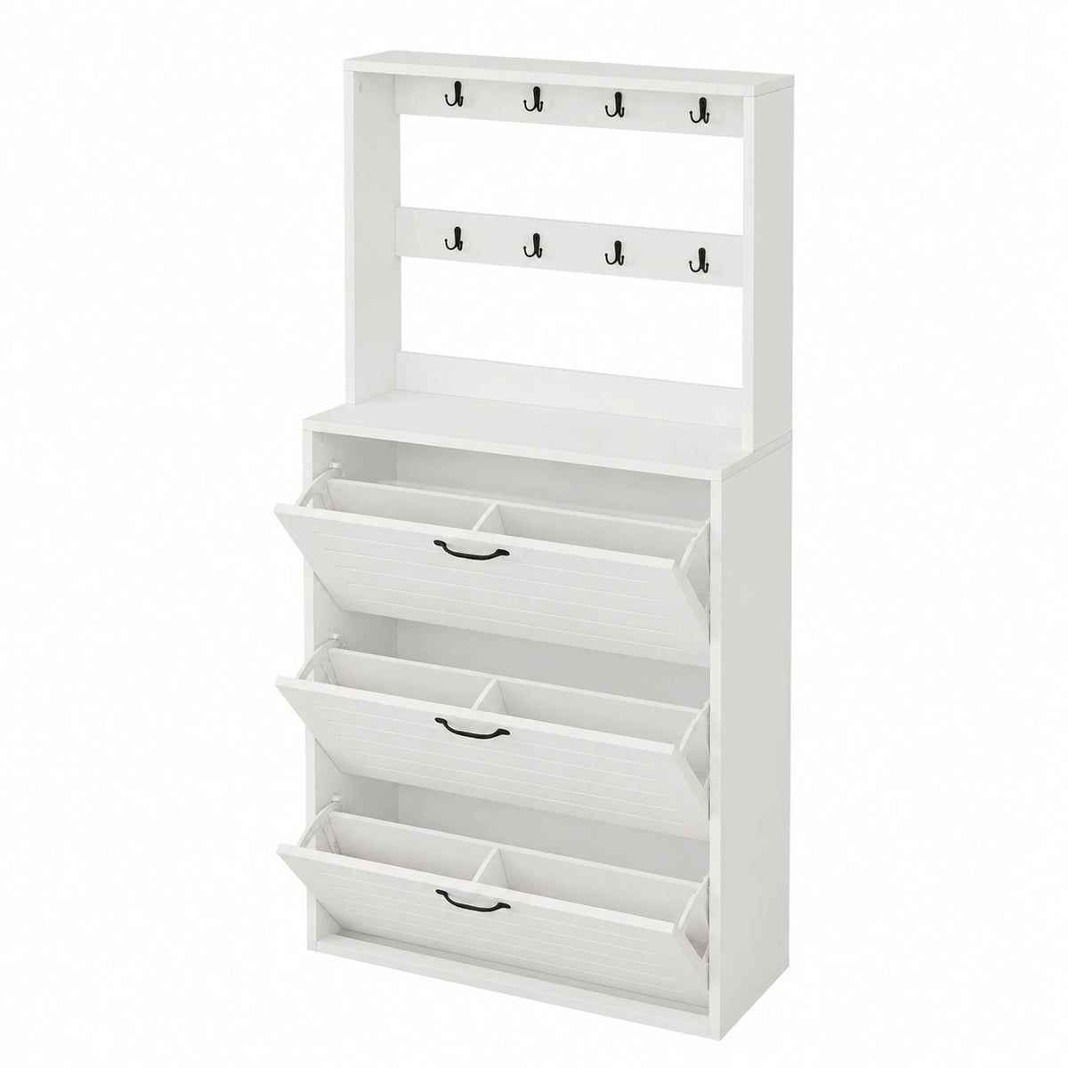 Armoire, avec crochets, avec portes, coloris blanc, 70 x 25 x 163 cm, pour la chambre