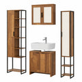 Armoire, en noyer et panneaux de bois, coloris noir, 4 pièces, pour la chambre