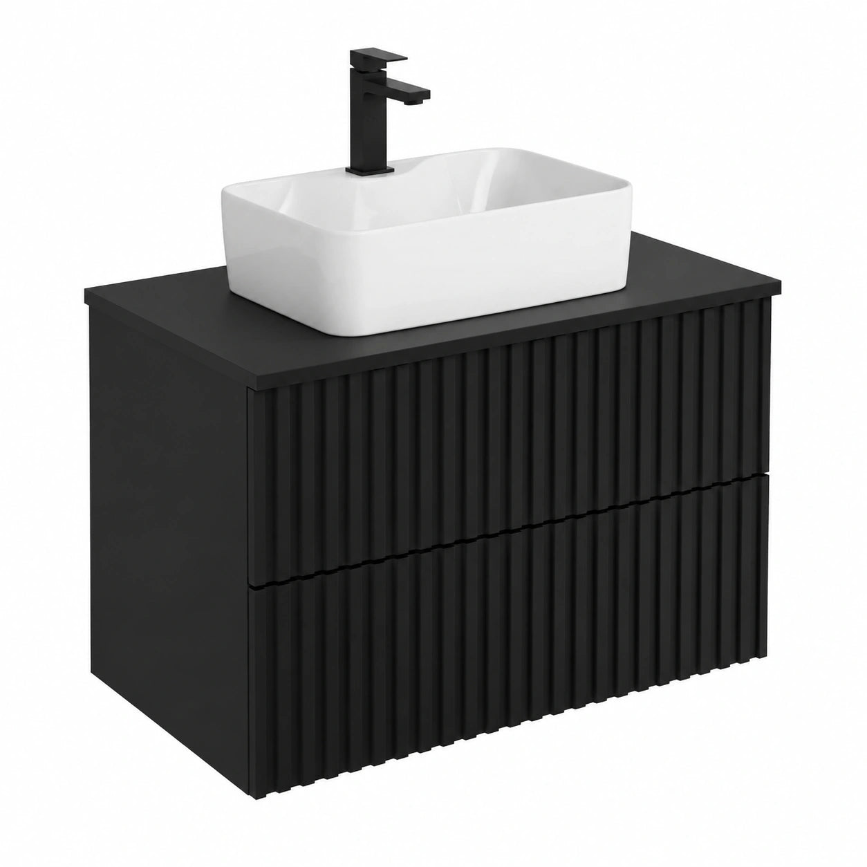 Ensemble de meubles de salle de bain, avec rangement, avec tiroirs, coloris noir, 80 x 45 x 50 cm, pour la salle de bain